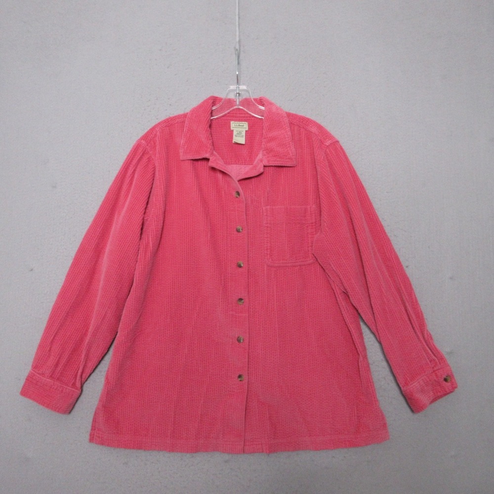 LL Bean Top Shirt Shacket Large Pink Corduroy Outdoor Camp‎ Hike Gorpcore Travel